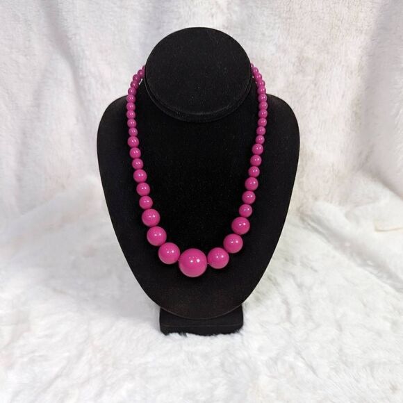 Claire Women's Bobble Necklace Pink 9" + 3" Extender - Picture 1 of 5
